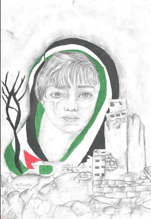 Colors of the Flag — a painting by Aya Abu Safi, age 13