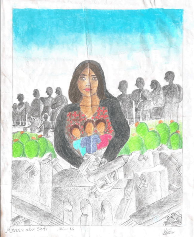 The Steadfast Mother — a painting by Menna Abu Safi, age 16